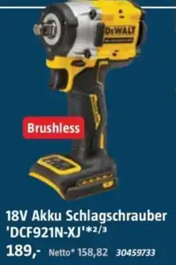 Bauhaus DeWalt 18V Akku Schlagschrauber 'DCF921N-XJ' Angebot