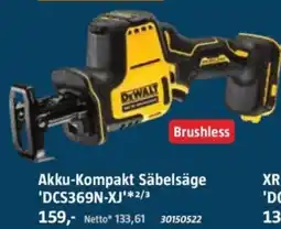 Bauhaus DEWALT Akku-Kompakt Säbelsäge 'DCS369N-XJ' Angebot