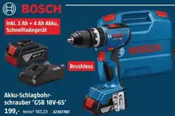 Bauhaus BOSCH Akku-Schlagbohrschrauber 'GSB 18V-65' Angebot