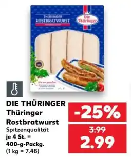 Kaufland DIE THÜRINGER Thüringer Rostbratwurst Angebot