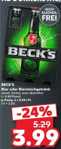 Kaufland BECK'S Bier oder Biermischgetränk Angebot
