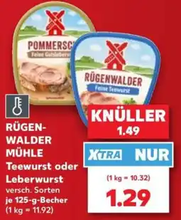 Kaufland RÜGENWALDER MÜHLE Teewurst oder Leberwurst Angebot