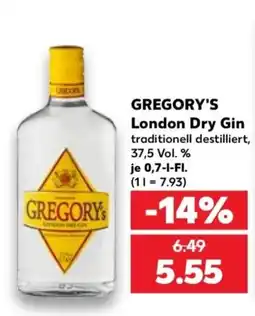 Kaufland GREGORY'S London Dry Gin Angebot