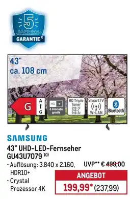 METRO SAMSUNG 43" UHD-LED-Fernseher Angebot