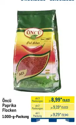 METRO Öncü Paprika Flocken Angebot