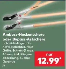Kaufland Amboss-Heckenschere oder Bypass-Astschere Angebot