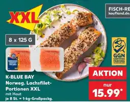 Kaufland K-BLUE BAY Norweg. Lachsfilet-Portionen XXL Angebot