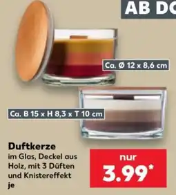 Kaufland Duftkerze im Glas, Deckel aus Holz Angebot