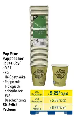 METRO Pap Star Pappbecher "pure Joy" Angebot