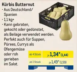 METRO Kürbis Butternut Angebot