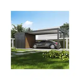 Netto Marken-Discount Weide Carport Mit Schuppen Aus Aluminium 3 X 7,2 M Garage Anthrazit Angebot