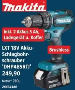 Bauhaus Makita LXT 18V Akku Schlagbohrschrauber 'DHP485RTJ' Angebot