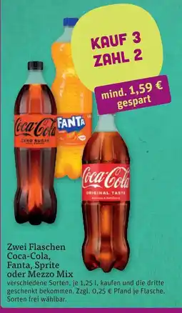 tegut Coca-Cola, Fanta, Sprite oder Mezzo Mix Angebot