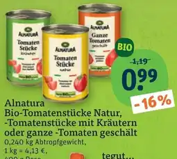 tegut Alnatura Bio-Tomatenstücke Natur Angebot