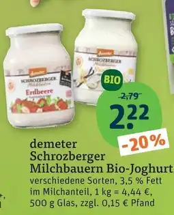 tegut demeter Schrozberger Milchbauern Bio-Joghurt Angebot