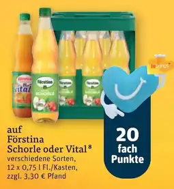tegut Förstina Schorle oder Vital Angebot