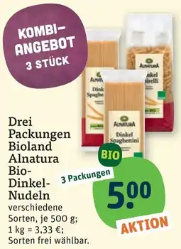tegut Alnatura Bio-Dinkel-Nudeln Angebot