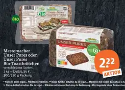 tegut Mestemacher Unser Pures Bio-Toastbrötchen Angebot