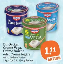 tegut Dr. Oetker Creme Vega, Crème fraîche oder Crème légère Angebot