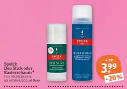 tegut Speick Deo Stick oder Rasierschaum Angebot