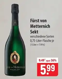 Famila Nord Ost Fürst von Metternich Sekt Angebot
