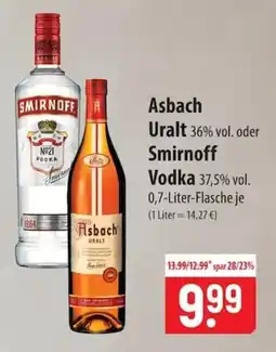 Famila Nord Ost Asbach Uralt oder Smirnoff Vodka Angebot