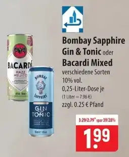 Famila Nord Ost Bombay Sapphire Gin & Tonic oder Bacardi Mixed Angebot