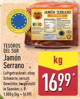 Aldi Nord TESOROS DEL SUR Jamón Serrano Angebot