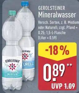 Aldi Nord GEROLSTEINER Mineralwasser Angebot