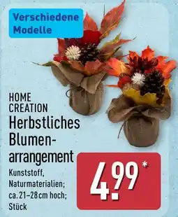 Aldi Nord HOME CREATION Herbstliches Blumenarrangement Angebot