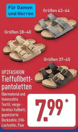 Aldi Nord UP2FASHION Tieffußbett-pantoletten Angebot