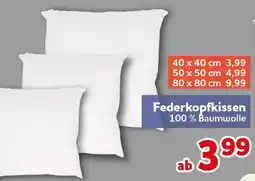 CENTERSHOP Federkopfkissen 100 % Baumwolle Angebot