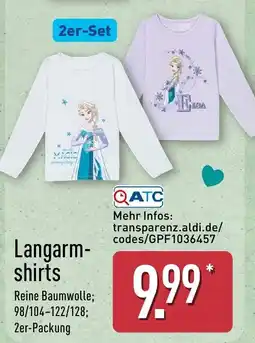 Aldi Nord Langarmshirts Angebot