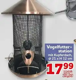 CENTERSHOP Vogelfutter-station mit Kupferdach Angebot