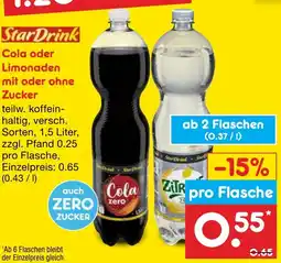 Netto Marken-Discount StarDrink Cola oder Limonaden Angebot