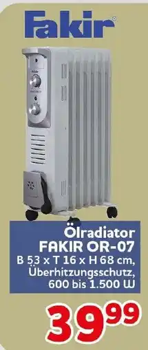 CENTERSHOP Ölradiator FAKIR OR-07 Angebot