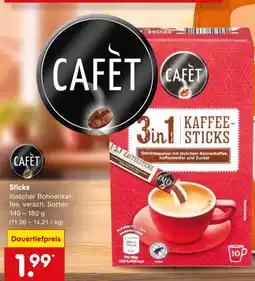 Netto Marken-Discount CAFÈT 3in1 KAFFEE-STICKS Angebot