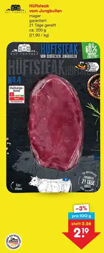 Netto Marken-Discount Hüftsteak vom Jungbullen Angebot
