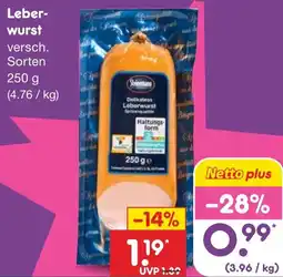 Netto Marken-Discount Shrimann Delikatess Leberwurst Angebot