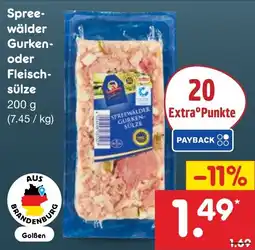 Netto Marken-Discount Spreewälder Gurken- oder Fleischsülze Angebot