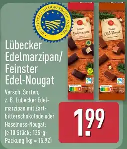 Aldi Nord Lübecker Edelmarzipan/Feinster Edel-Nougat Angebot