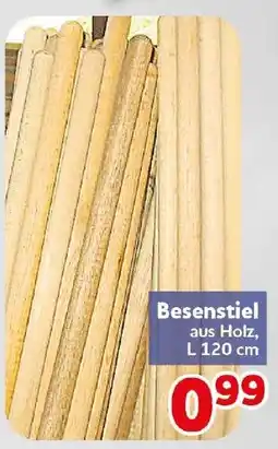 CENTERSHOP Besenstiel aus Holz Angebot