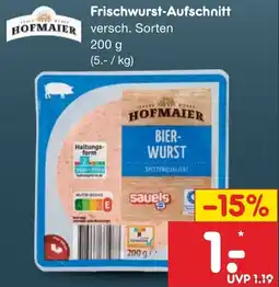 Netto Marken-Discount HOFMAIER BIER-WURST Angebot