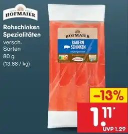 Netto Marken-Discount HOFMAIER Bauern Schinken Angebot