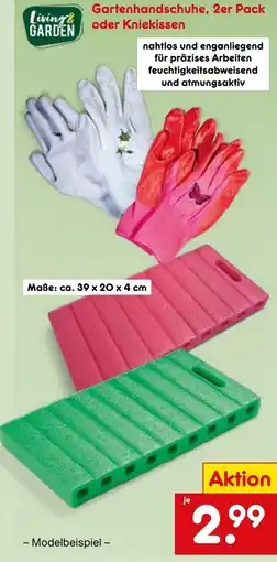 Netto Marken-Discount Gartenhandschuhe, 2er Pack oder Kniekissen Angebot