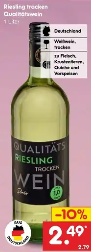 Netto Marken-Discount QUALITÄTS RIESLING TROCKEN WEIN Angebot