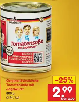 Netto Marken-Discount Original Schulküche Tomatensoße mit Jagdwurst Angebot