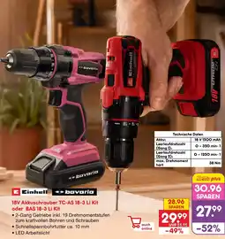 Netto Marken-Discount Einhell 18V Akkuschrauber TC-AS 18-3 Li Kit oder BAS 18-3 Li Kit Angebot