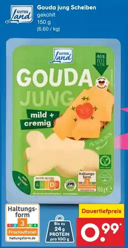 Netto Marken-Discount Gutes Land Gouda jung Scheiben Angebot