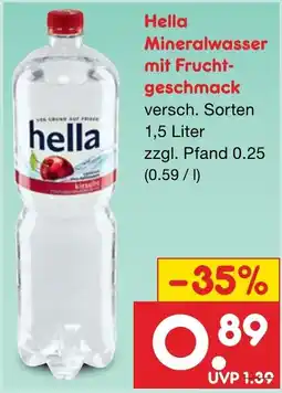 Netto Marken-Discount Hella Mineralwasser mit Fruchtgeschmack Angebot